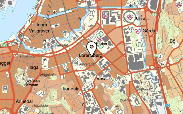 Karta som visar Tvåkanten på Kungsportsavenyen 27, 411 36 Göteborg