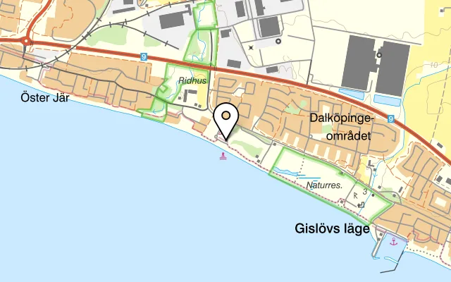 Karta som visar Restaurang Siluett på Dalköpinge strandväg 2, 231 32 Trelleborg