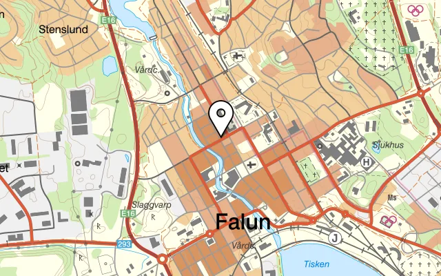 Karta som visar PizzaCity i Falun AB på Slaggatan 10, 791 70 Falun