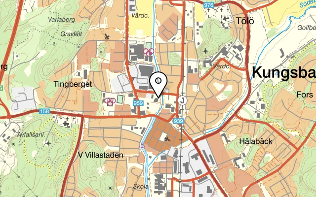 Karta som visar Café Trubaduren på Borgmästaregatan 6, 434 32 Kungsbacka