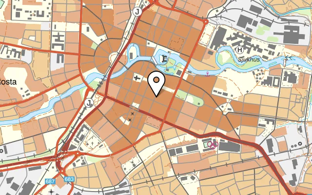 Karta som visar Örebro Saluhall på Kungsgatan 15, 702 11 Örebro