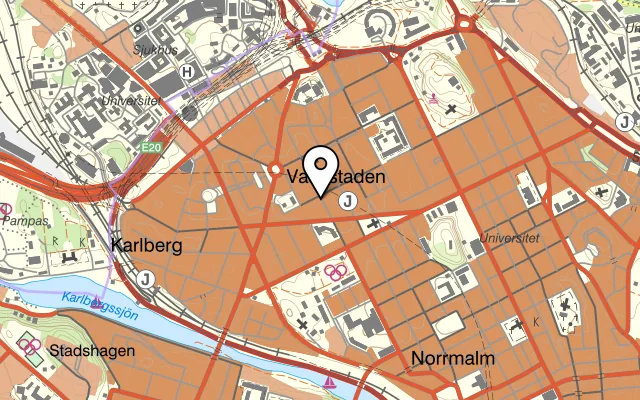 Karta som visar Pizzahörnet by George på Dalagatan 27, 113 24 Stockholm