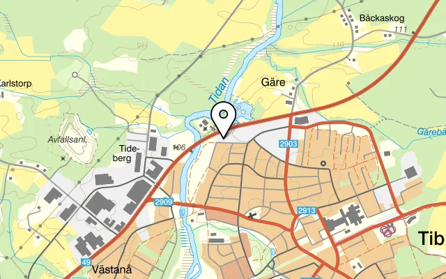 Karta som visar Inredia på Brovägen 26, 543 35 Tibro