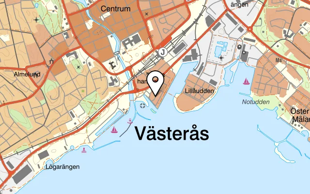 Karta som visar Kajens Café på Mälargatan 4D, 722 10 Västerås