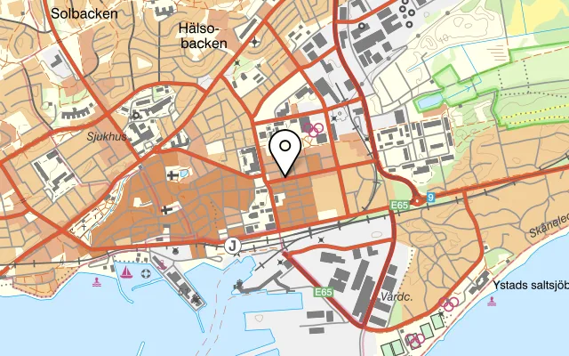 Karta som visar Clé Restaurang HB på Regementsgatan 7, 271 41 Ystad