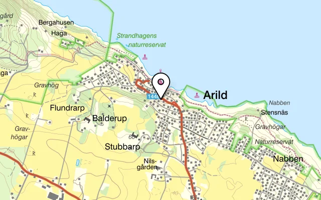 Karta som visar Puben I Arild på Stora Vägen 42, 263 73 Arild, Sweden