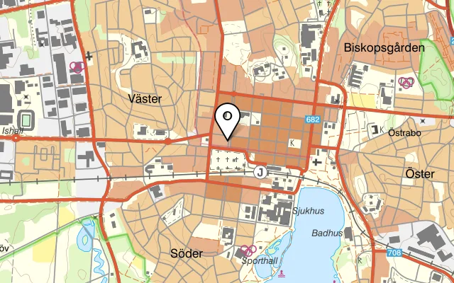Karta som visar Spice ´N Rice Växjö på Västra Esplanaden 3, 352 30 Växjö