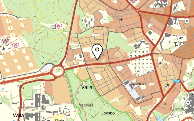 Karta som visar Mona Lisa Pizzeria på Ulvåsavägen 6, 582 47 Linköping