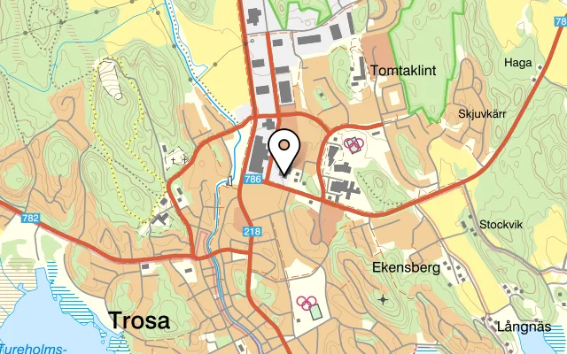 Karta som visar La piazza på Industrigatan 2A, 619 33 Trosa