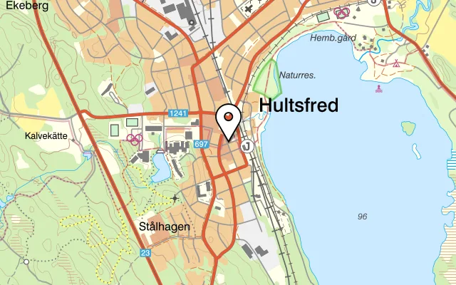 Karta som visar Pizzeria Milano på Oskarsgatan 22, 577 30 Hultsfred