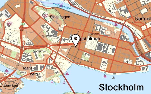 Karta som visar PLUS86 på Hantverkargatan 86, 112 38 Stockholm