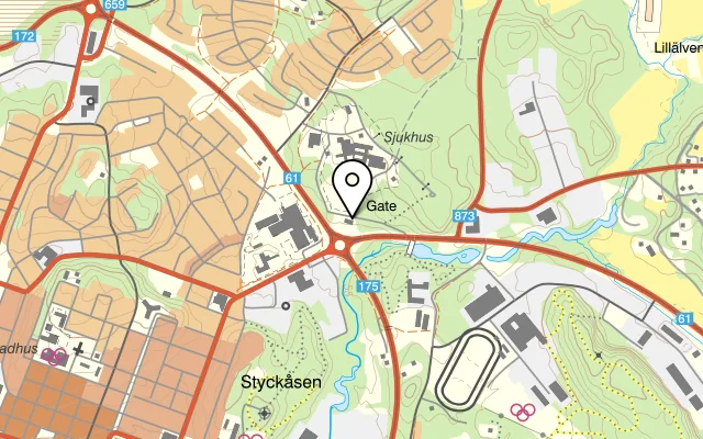 Karta som visar Gate Gästgiveri på Gaterondellen, 671 41 Arvika