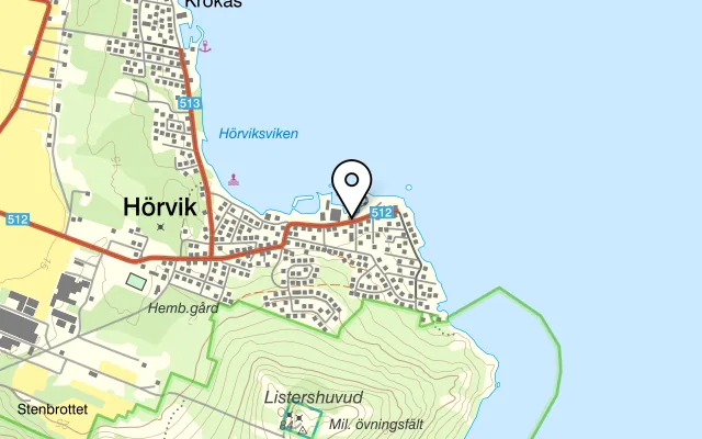 Karta som visar Kajutan i Hörvik på Kustvägen 5, 294 74 Sölvesborg