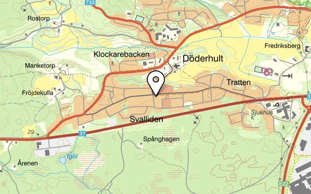 Karta som visar Svallidens Pizzeria på Södra Vägen 59, 572 50 Oskarshamn