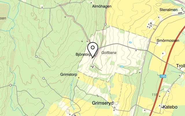 Karta som visar Hökensås golfrestaurang på 54494, 544 94 Hjo