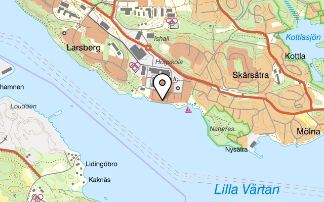 Karta som visar Lulu på Periskopvägen 19, 181 55 Lidingö