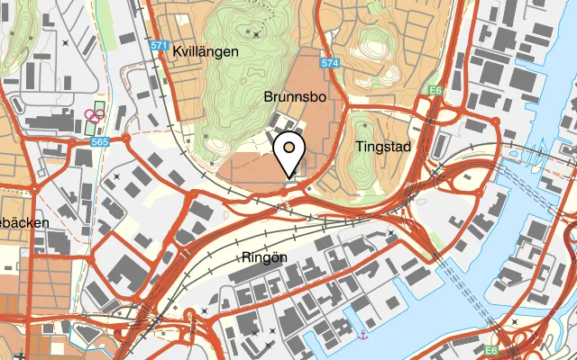 Karta som visar Lollos restaurang & pizzeria på Brunnsbotorget 8, 422 42 Hisings Backa