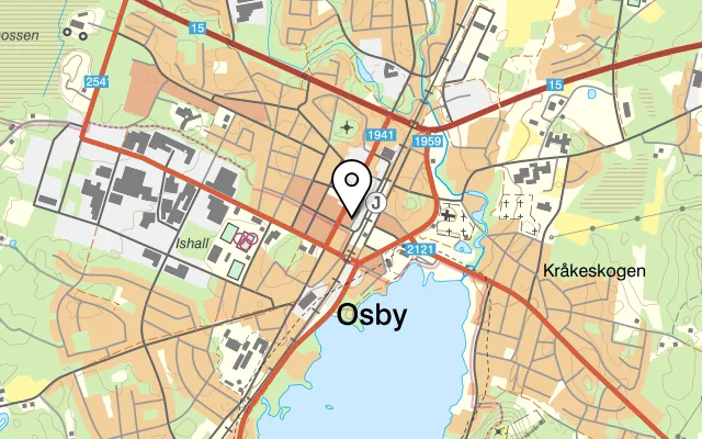 Karta som visar Fabrik på Västra Järnvägsgatan 19, 283 31 Osby