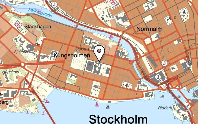 Karta som visar Bee’s Thai Food på Kungsholmsgatan 40, 112 27 Stockholm