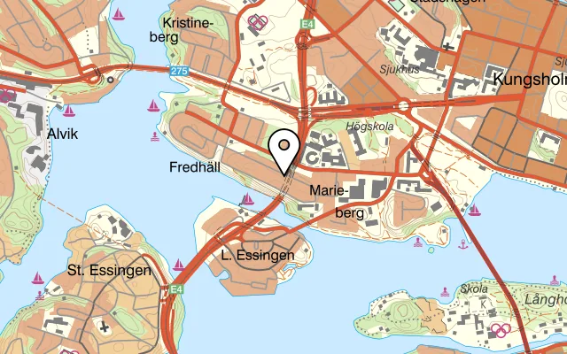 Karta som visar DALLAS B&P på Stagneliusvägen 31, 112 59 Stockholm