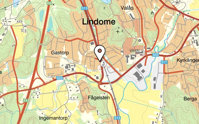 Karta som visar Bella Ciao Pizzeria Lindome på Almvägen 1, 437 40 Lindome