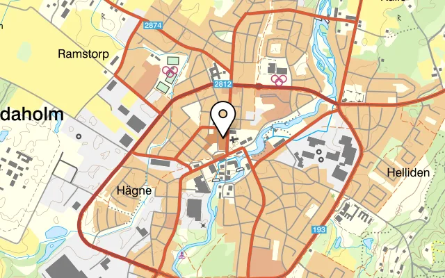 Karta som visar JIVEs Kök & Café på Kyrkogatan 1, 522 31 Tidaholm