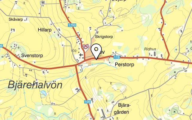 Karta som visar Matstudion Millqvist AB på Svenstadsvägen 359, 269 91 Båstad