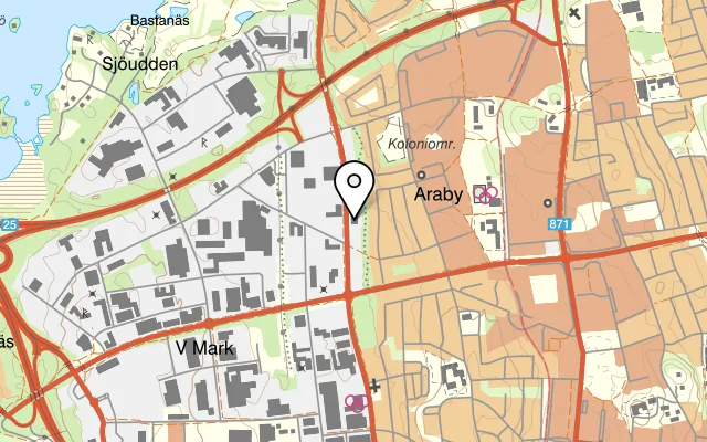 Karta som visar Araby SteakHouse på Arabygatan 80, 352 46 Växjö