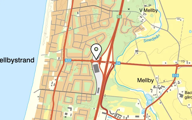 Karta som visar Nongs Kök på Norrleden 2, 312 60 Mellbystrand