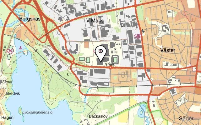Karta som visar Växjö Lakers på Storgatan 86, 352 46 Växjö