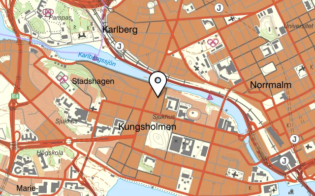 Karta som visar Systrarna Frö på Kronobergsgatan 41, 112 33 Stockholm