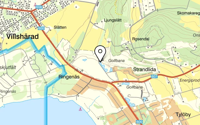 Karta som visar Ringenäs Golfklubb på , 305 91 Halmstad