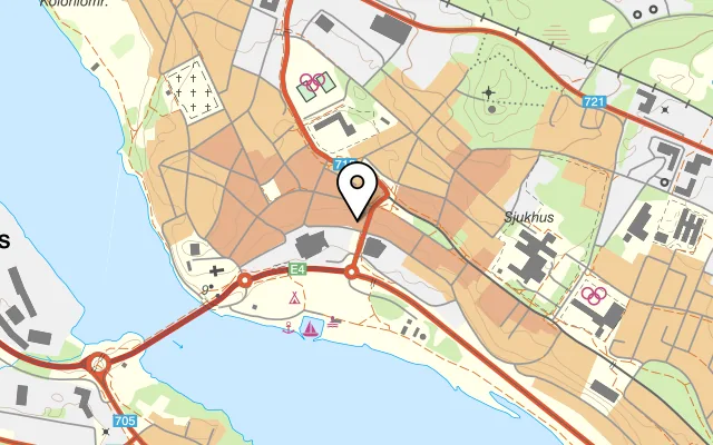 Karta som visar Hotell Valhall på Strandgatan 21, 952 33 Kalix