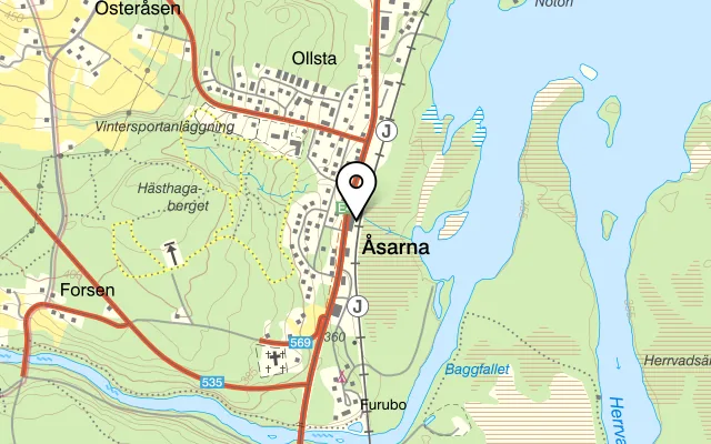 Karta som visar Åsarna Skicenter på Olstavägen 35, 845 51 Åsarna