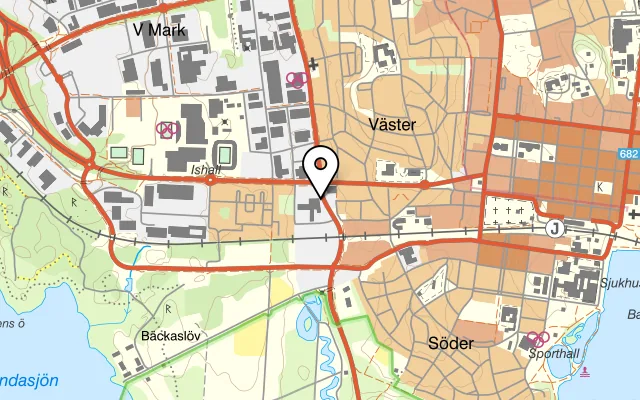Karta som visar Mk catering AB på Söderleden 2, 352 36 Växjö