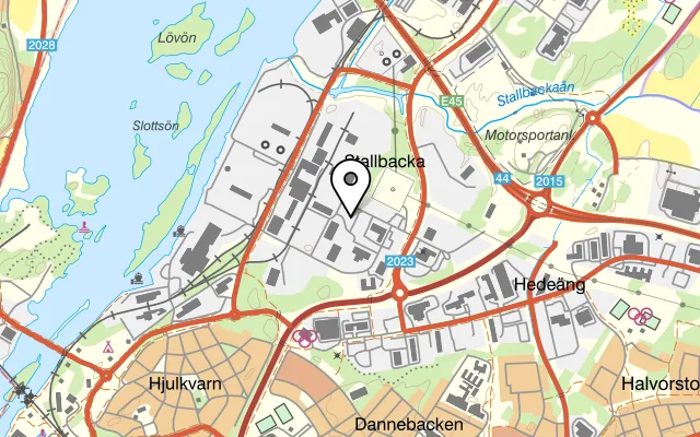 Karta som visar Restaurang Grafiten på Grafitvägen 22, 461 38 Trollhättan
