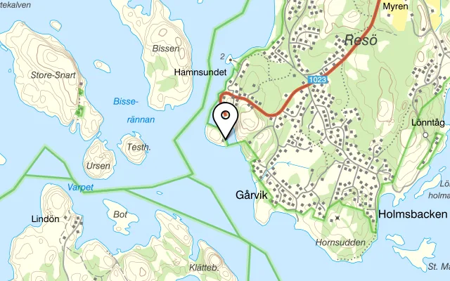 Karta som visar Lexö På Resö på , 457 97 Resö
