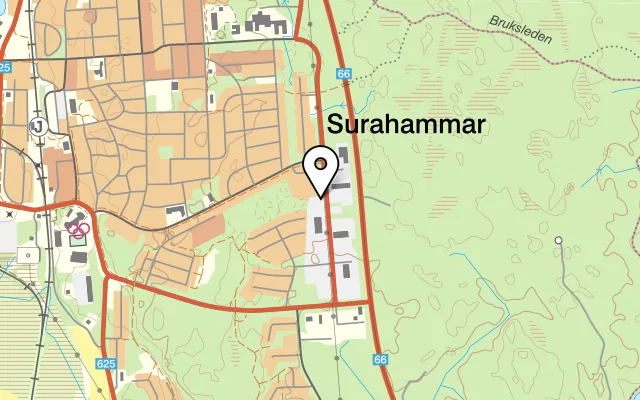 Karta som visar pizzeria Vanessa på Enbärsvägen 11B, 735 37 Surahammar