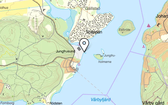 Karta som visar Restaurang Jungfrusund på Bryggavägen 133A, 178 31 Ekerö