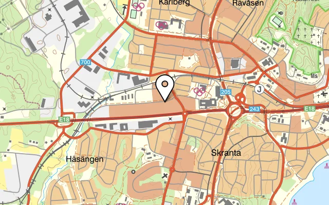 Karta som visar Pizzeria Nya Ekeby på Gösta Berlings väg 17, 691 38 Karlskoga