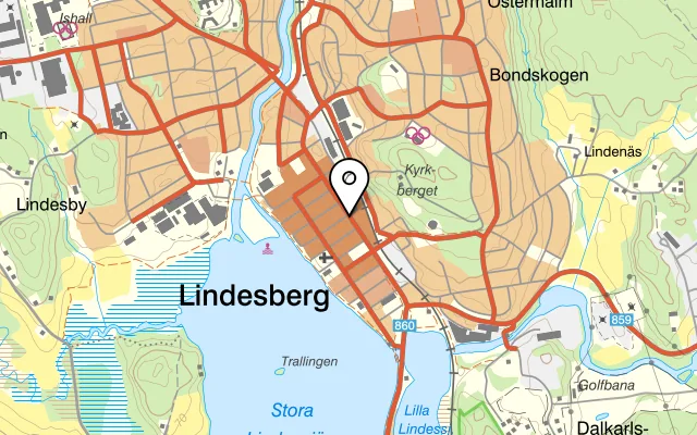 Karta som visar Pizzasmak i Lindesberg på Kristinavägen 27, 711 30 Lindesberg