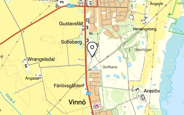 Karta som visar Araslöv Krog på Starvägen 1, 291 75 Färlöv