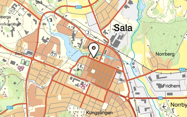 Karta som visar Pizzeria Papillon på Kungsgatan 7, 733 30 Sala