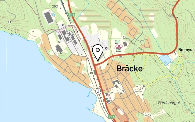 Karta som visar Jämtkrogen Hotel & Restaurant på Riksvägen 11, 843 31 Bräcke
