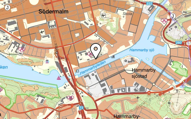 Karta som visar Internationella Hotell- och Restaurangskolan på Tullgårdsgatan 12, 116 68 Stockholm