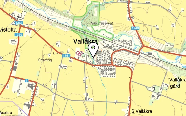 Karta som visar Wallåkra Stenkärlsfabrik AB på Ryavägen 38, 253 41 Vallåkra