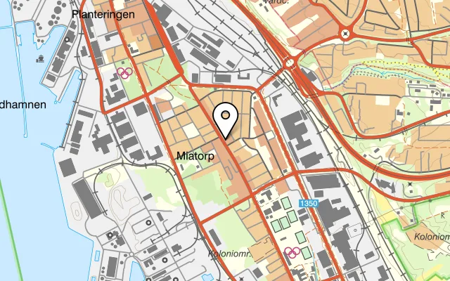 Karta som visar Miatorps Pizzeria & Restaurang på Planteringsvägen 111, 252 30 Helsingborg