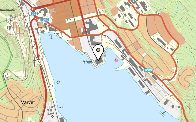 Karta som visar Hägglunds Arena på Viktoriaesplanaden 1, 891 39 Örnsköldsvik