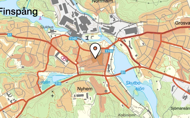 Karta som visar Siam Kök på Bergslagsvägen 17, 612 30 Finspång