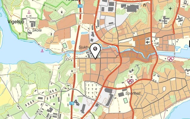 Karta som visar Pizzeria Esplanaden på Esplanaden 23A, 761 44 Norrtälje